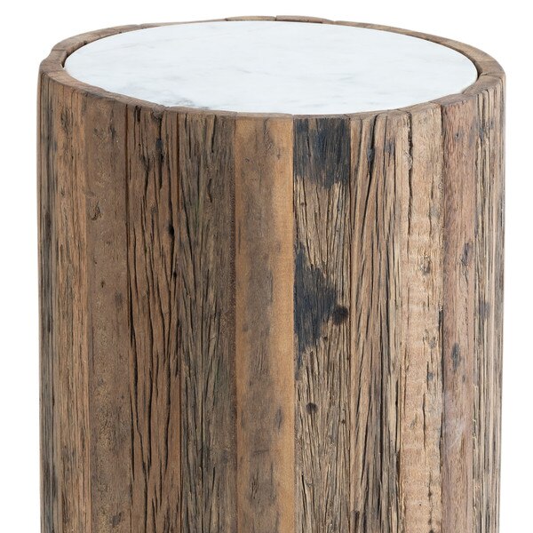 Eli Wood Side Table (Tall) Macro 2